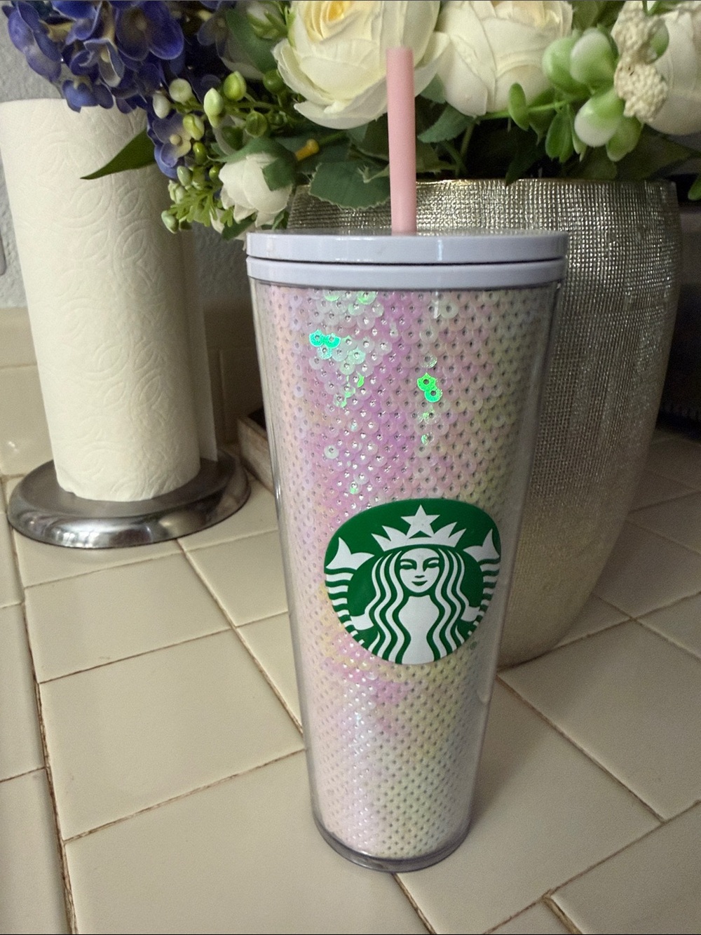 Starbucks Iridescent Tumbler with Straw